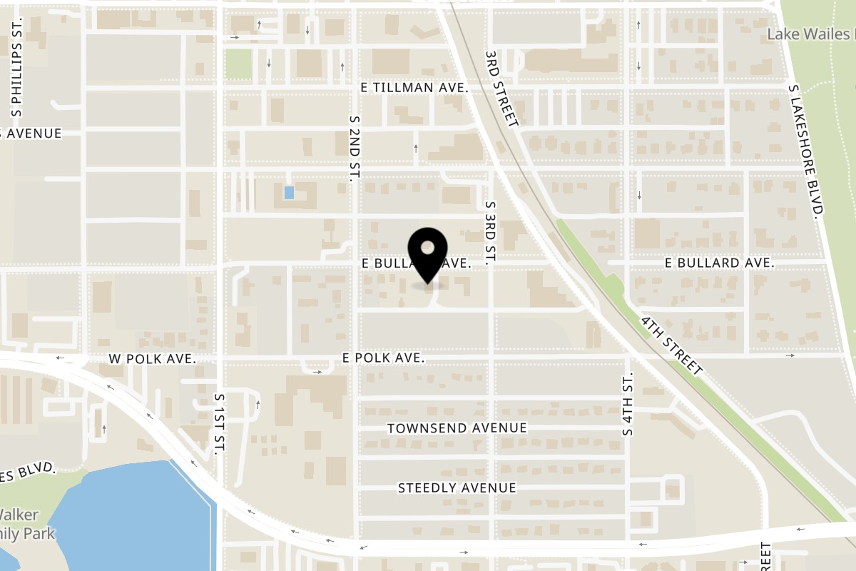 Map showing the location of Lake Wales Cheese Shoppe & Deli on 224 E Bullard Ave in Lake Wales